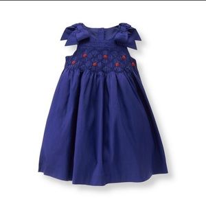 Janie and Jack special occasions deep royal blue smocked dress